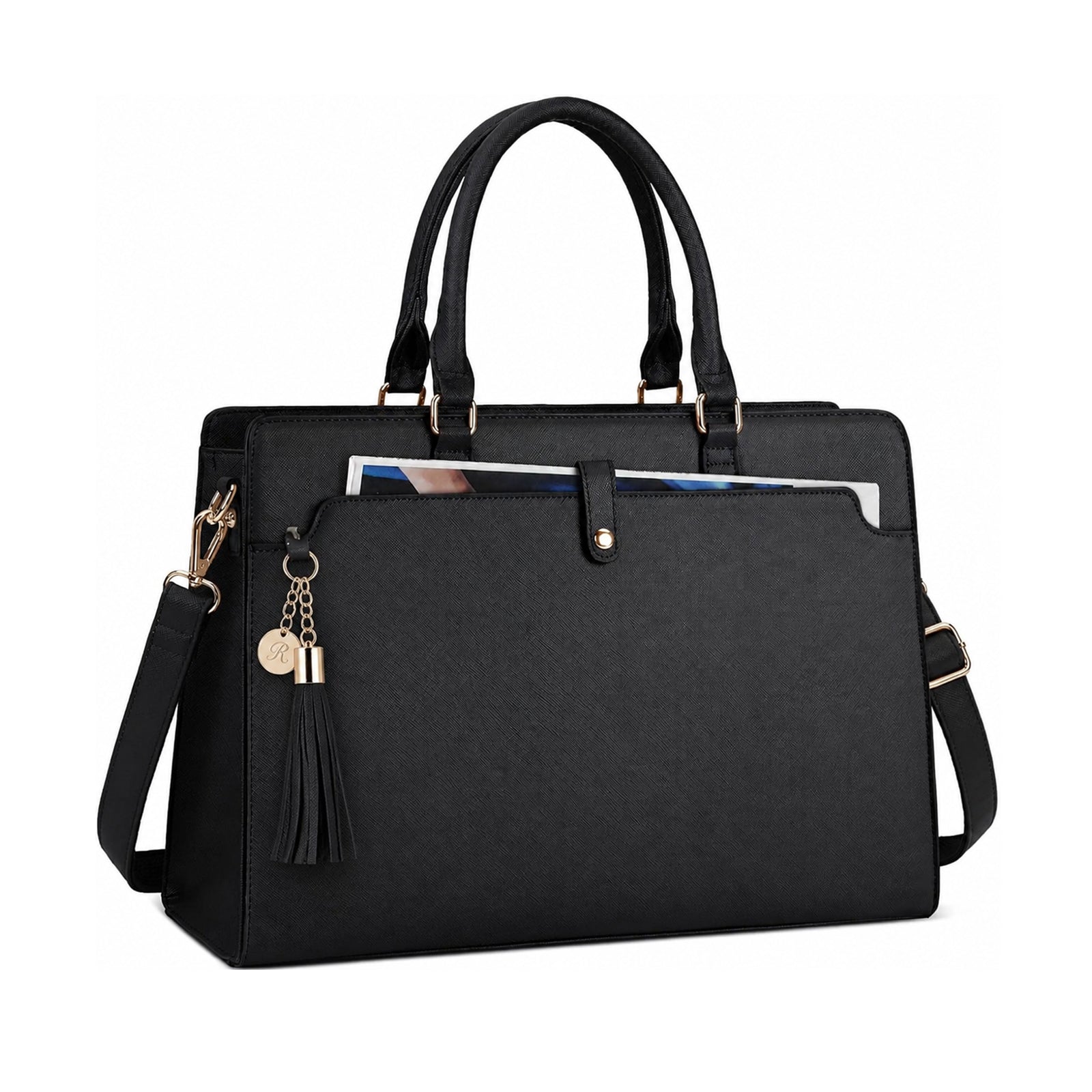 Lunavera Bolsa de Mujer para Laptop 15.6 Pulgadas Tote Bag Maletín Negro