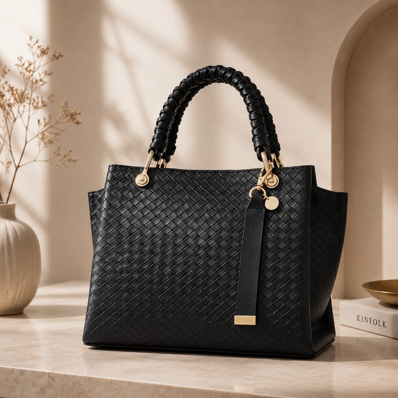 Lunaver Women's Faux Leather Tote Bag – Elegant Shoulder Handbag with Spacious Interior for Everyday Use