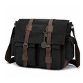 Maletín Portafolio 15.6" Impermeable – Bolso Vintage de Lona con Multicompartimentos y Gran Capacidad, Ideal para Trabajo, Viajes y Uso Diario