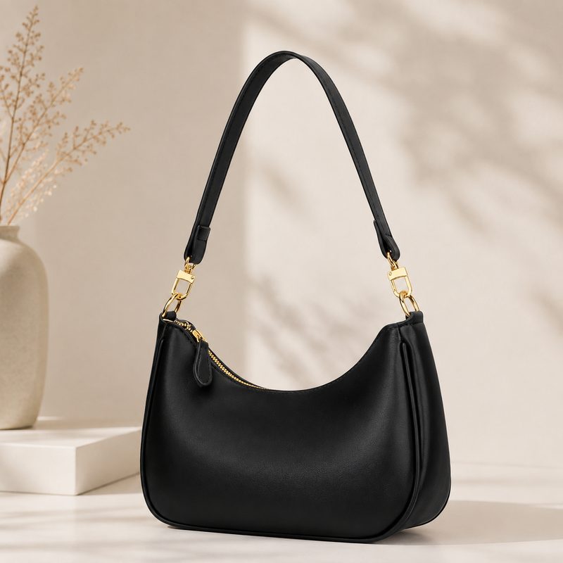 Lunaver Women's Premium PU Leather Shoulder Bag – Elegant Crossbody Purse with Gold Hardware & Multiple Compartments