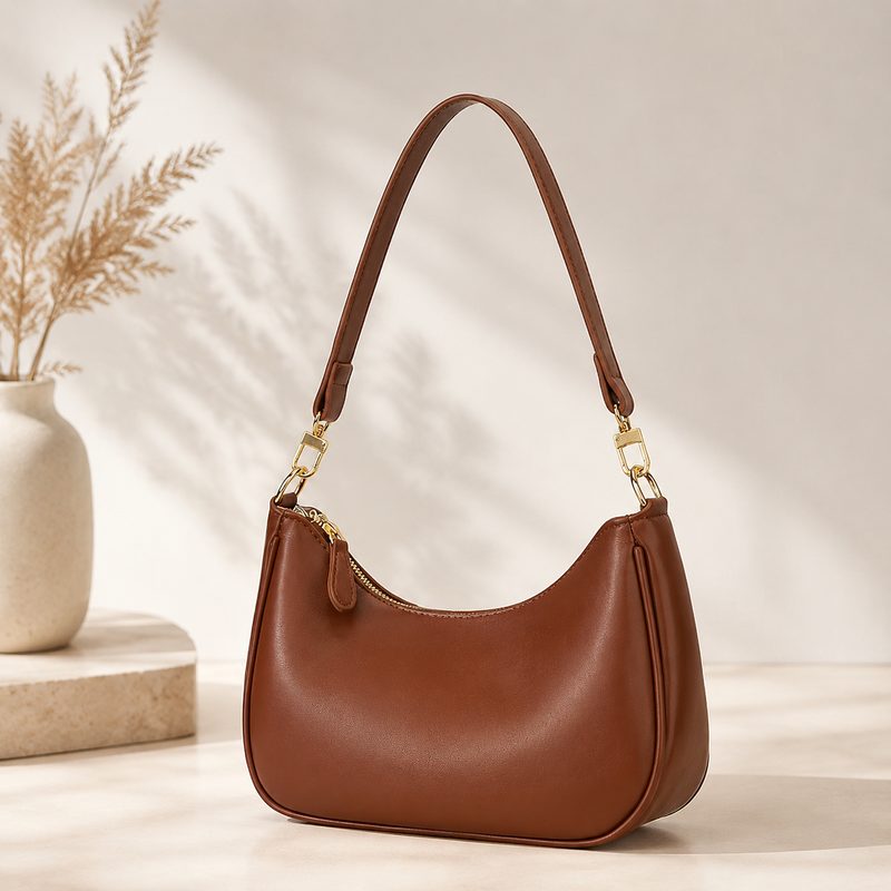 Lunaver Women's Premium PU Leather Shoulder Bag – Elegant Crossbody Purse with Gold Hardware & Multiple Compartments