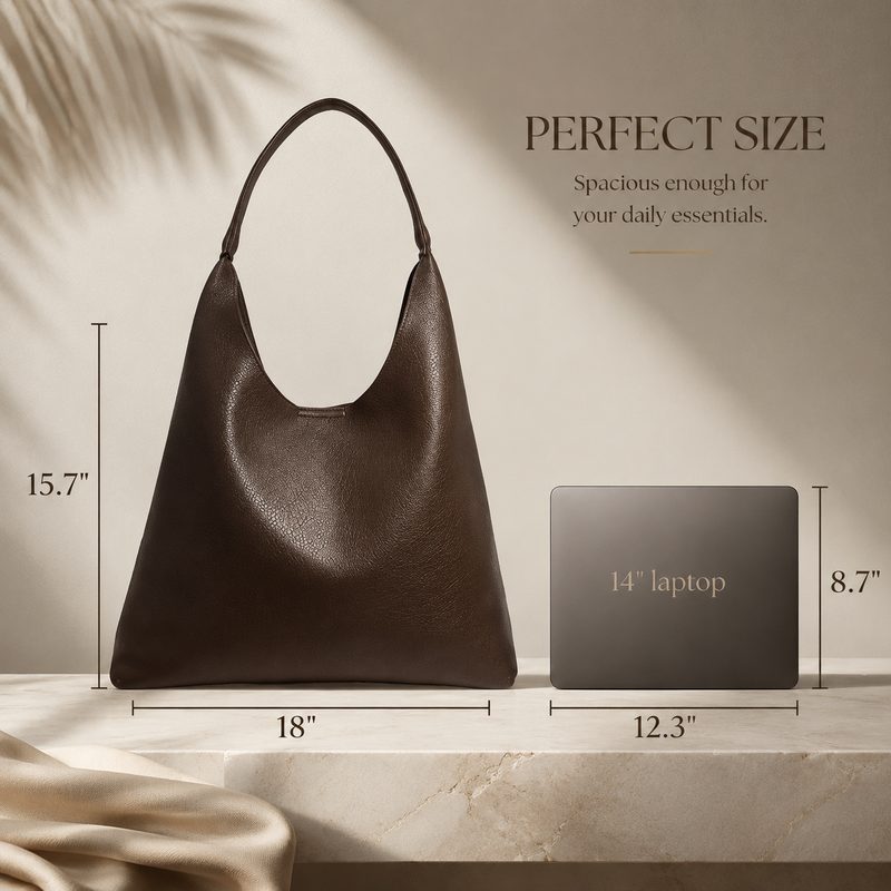 Lunaver Soft Slouchy Hobo Bag – Elegant Everyday Shoulder Bag for Women