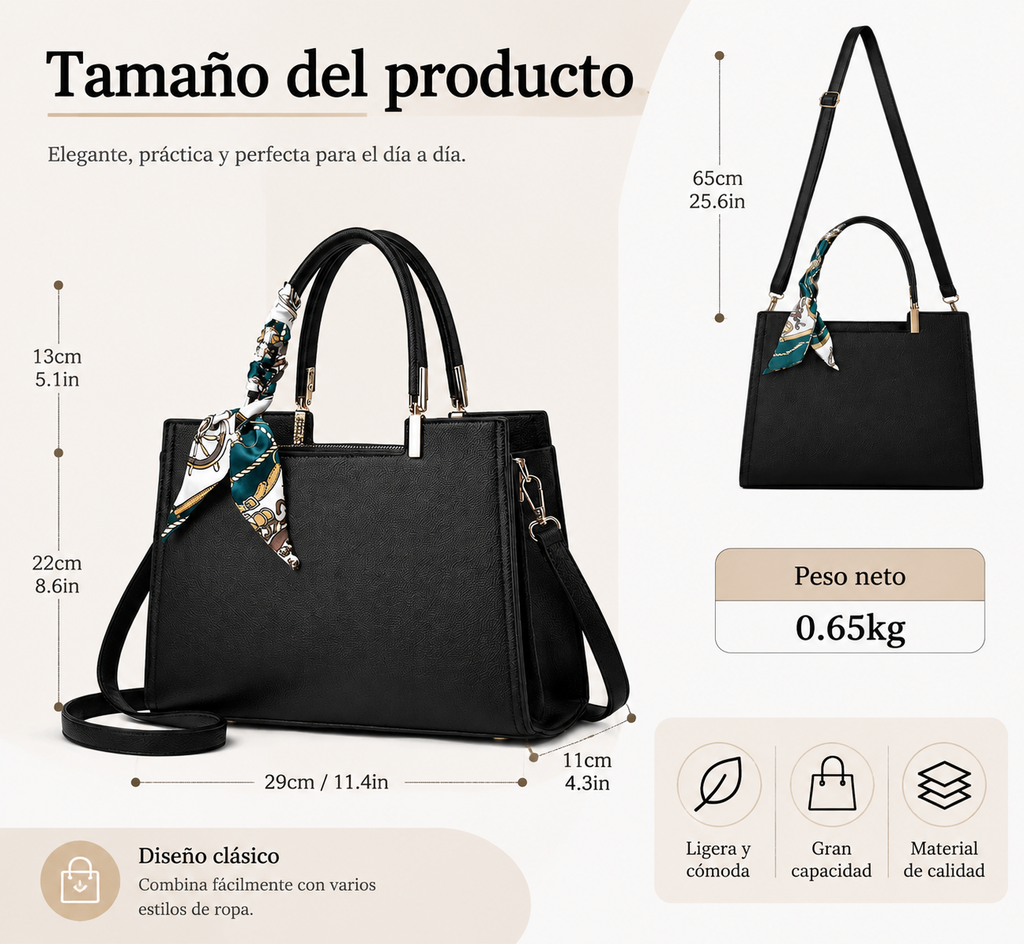 Bolso Tote Elegante para Mujer – Diseño Moderno de Gran Capacidad con Estilo Premium