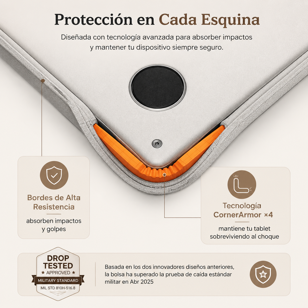 Bolsa para Laptop 13-15.6” Impermeable con Protección 360° – Diseño Delgado y Elegante para Trabajo y Viajes