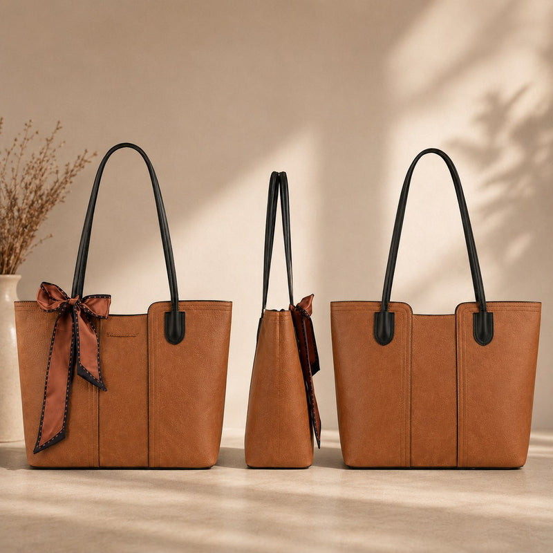 Elegant Vegan Leather Tote Bag for Modern Women – Everyday Work & Shoulder Bag