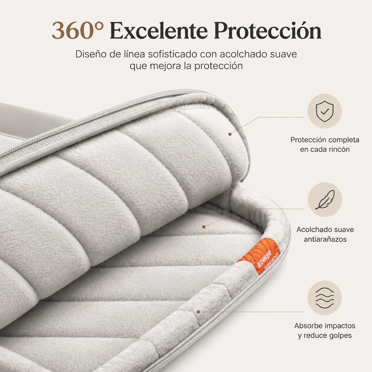 Bolsa para Laptop 13-15.6” Impermeable con Protección 360° – Diseño Delgado y Elegante para Trabajo y Viajes