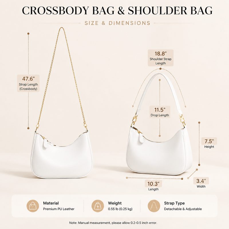 Lunaver Women's Premium PU Leather Shoulder Bag – Elegant Crossbody Purse with Gold Hardware & Multiple Compartments