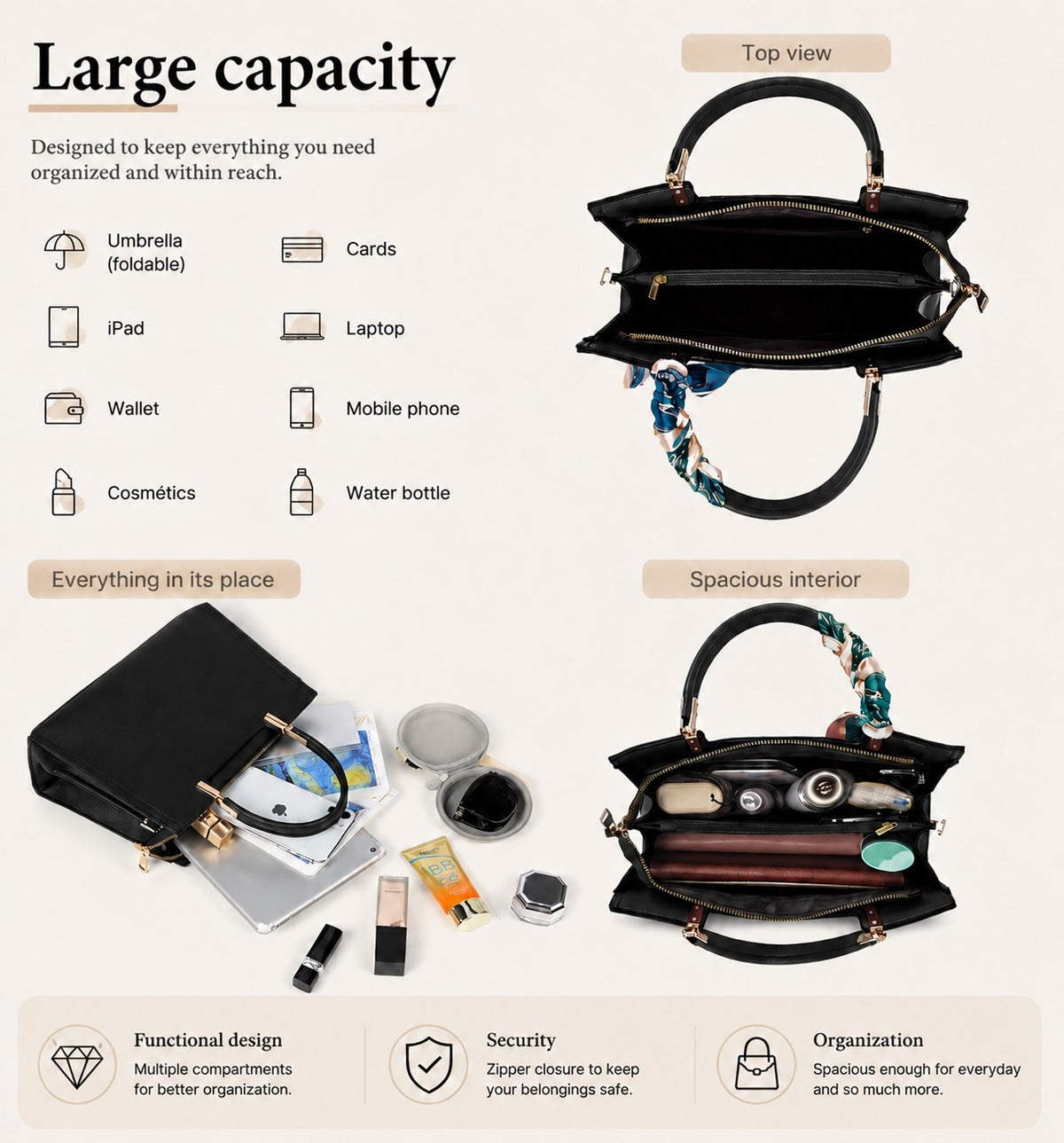 Elegant Women’s Tote Bag – Spacious Everyday Handbag with Shoulder Strap